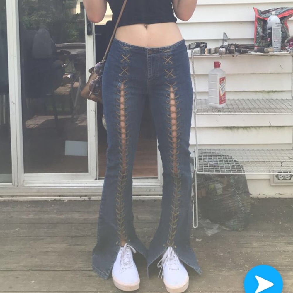 Vintage bootcut lace up jeans mudd